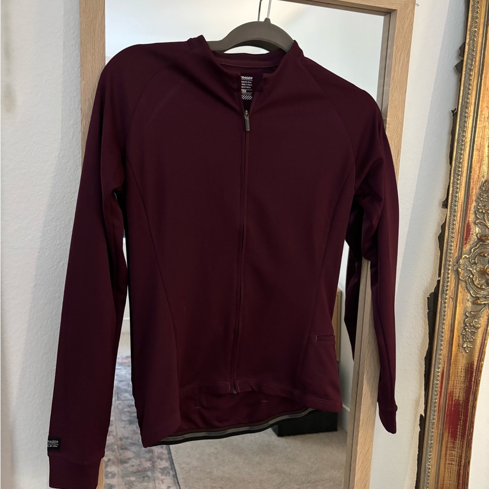 Women's Burgundy Zip-Up Top